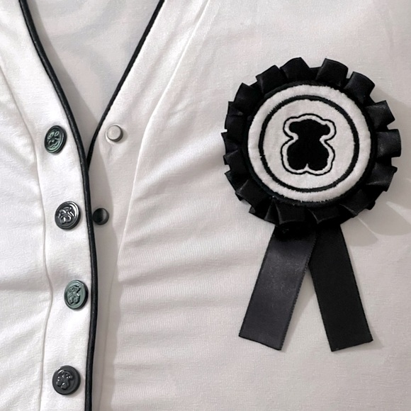 NWOT TOUS Button Up Long Sleeve Shirt with Bear Pin - Size XL - Picture 5 of 7